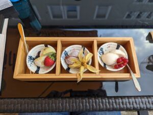 Mochi Eis Nachtisch im MITO Restaurant Leipzig