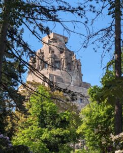Völkerschlachtdenkmal Leipzig Sicht aus dem Südfriedhof