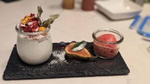 Dessert beim veganen Kochkurs