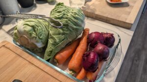 Vorbereitete Zutaten beim veganen KochkursVorbereitete Zutaten beim veganen Kochkurs